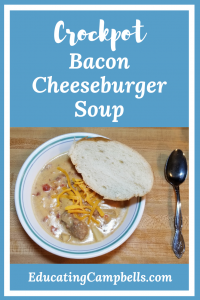 Pinterest Image of Crockpot Cheeseburger Soup