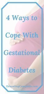 Pinterest Image for Coping with Gestational Diabetes, pregnant woman with text overlay